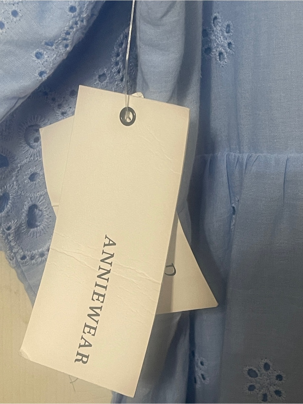 Anniewear Boutique Sky Blue Lined Baby Doll Eyelet Dress Size XL NWT - Picture 7 of 11